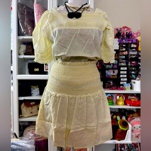 Elegant Cream Top & Skirt Set